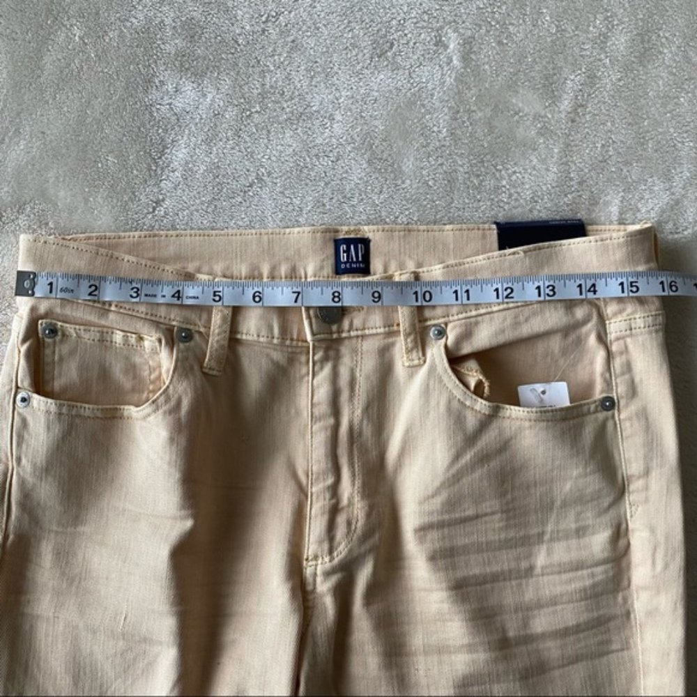 NWT Gap, light yellow mid rise true skinny stretch denim pants, size 10/30 - Picture 6 of 9